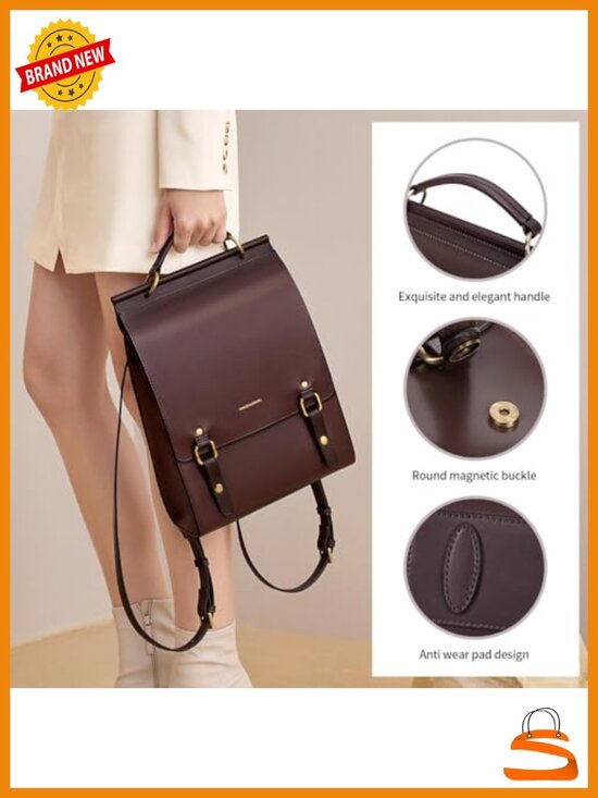 Genuine Leather Vintage Backpack Purse Travel College Backpack Laptop Bag